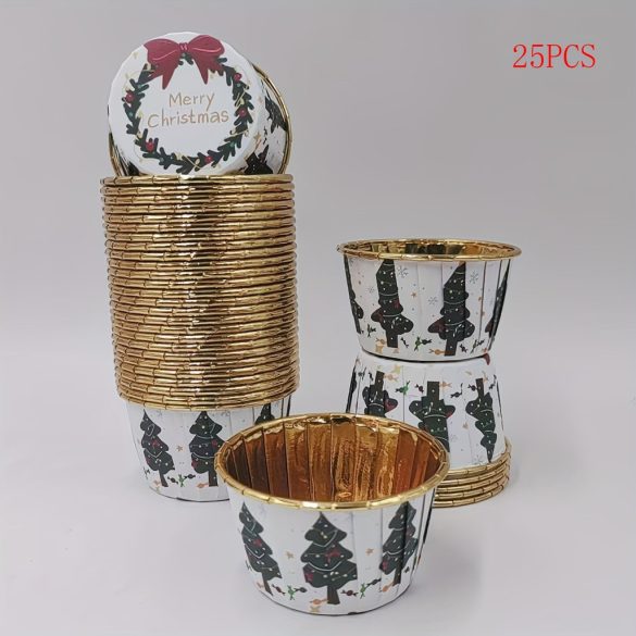 25db karácsonyi muffin formák