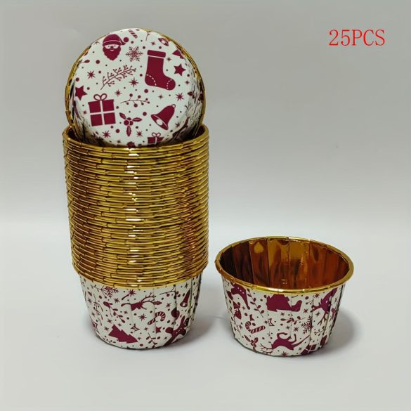 25db karácsonyi muffin formák