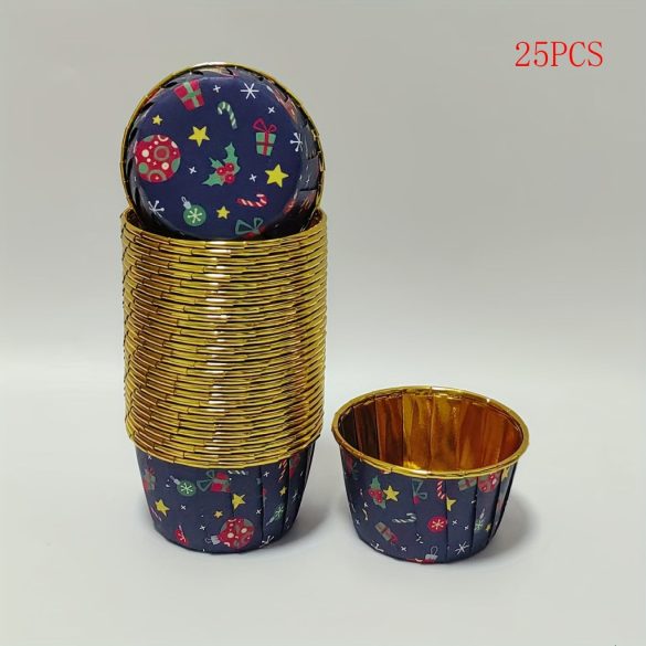 25db karácsonyi muffin formák