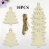 10db Természetes Fa DIY Karácsonyfa Kézműves Készlet Akasztóhurokkal