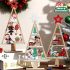 3D fa karácsonyfa díszek mikulással, hóemberrel, rénszarvassal és ünnepi elemekkel