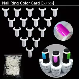   50 Db Körömlakk Színes Kijelzőkártya, Lakk UV Gél Színű Kijelző Körömdíszítő Gyűrű, Műkörömcsúcsok