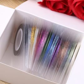   10 tekercs vegyes színű csíkozó szalagok vonal, öntapadó matrica körömdíszítő tippek dekorációk, manikűr eszköz barkács körömdíszítő kiegészítők