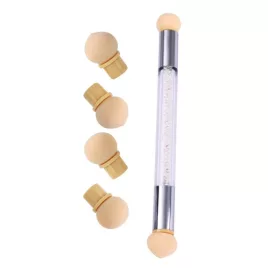   Gradient Sponges körömdíszítő ecsetkészlet 4 cserélhető fejjel – akrilgél, csillámos és púderszedő pöttyező eszközök professzionális körömművészeknek