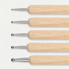   5 darabos kétvégű köröm művészeti eszközkészlet - Strasszköves szedő, faragó toll & fa pálcika manikűrhöz és pedikűrhöz