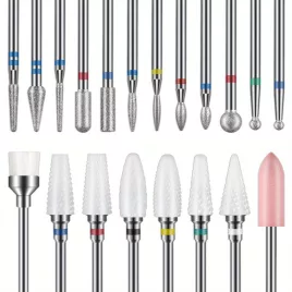   20 db-os fúrószár szett akril körömhöz – 3/32'' kerámia- és keményfém fúrószárak körömfúróhoz, professzionális manikűr, pedikűr, körömápoló eszközök, illatanyagmentes