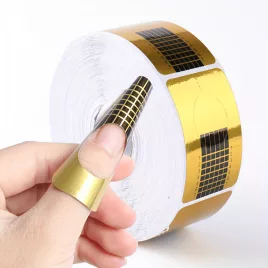   Nail Art Papírtartó, Téglalap Alakú Körömhosszabbító Arany Ujjtartó, Körömragasztós Ujjtartó, Körömhosszabbító Tartó