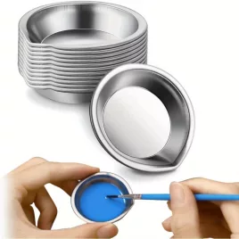   12 részes keverő festékpaletta, rozsdamentes acél kerek paletta, festékpigment paletta otthonra és iskolába