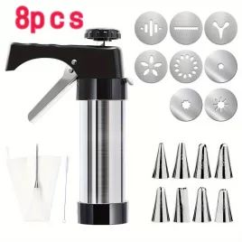   rozsdamentes acél tésztaadagoló - kézi churros készítő több fúvókával - sokoldalú tésztaprés spanyol churroshoz, latin süteményekhez