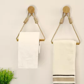   2db fa törölközőtartó - falra akasztható papírtörlő tároló