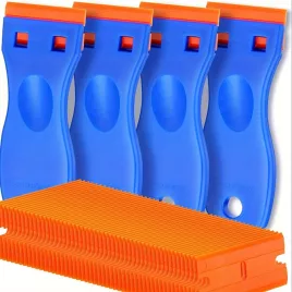   Készlet, Műanyag Borotvapenge-kaparók 10 Pengével - Festékeltávolító Kaparó, Ragasztóeltávolító Kaparó