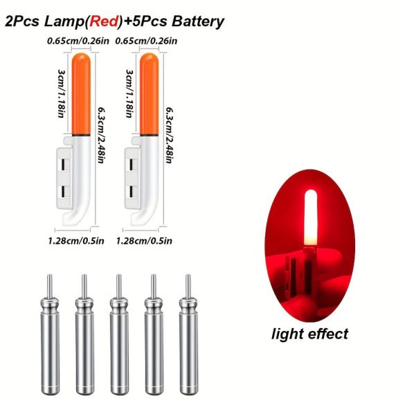 1 készlet (2 lámpa) Elektronikus LED fénykibocsátó éjszakai horgászathoz