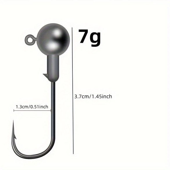 10 darab Jig Head Hook, Befogott ólomfejű horog