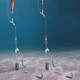   4db harapásgátló dupla horog gördülő forgóval és nylon zsinórral