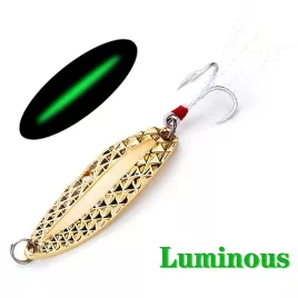   FUNPESCA Luminous Spinner Spoon Horgászcsali – Éjszakai tackle flitteres csali tollas háromszögű horoggal