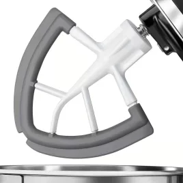   Konyhai 4,5–5 literes tálas állványos keverőhöz való Flex Edge habverő szilikon széllel és kaparóval Szürke
