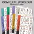 8 db fitnesz plakát készlet, nyújtás, súlyzós edzés, kettlebell jóga, 20 × 25 cm, keret nélküli