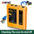ANENG M469D hálózati kábeltesztelő RJ45/RJ11/RJ12 CAT5 UTP LAN kábelekhez, elemes Sárga