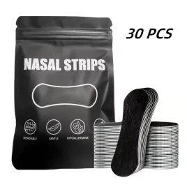   30 db fekete öntapadós orrcsipesz, extra tartós, jobb alvásminőség és légzés, alacsony allergén