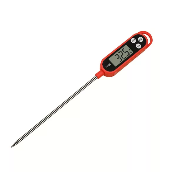 Elektronikus digitális ételhőmérő / tejhőmérő Piros