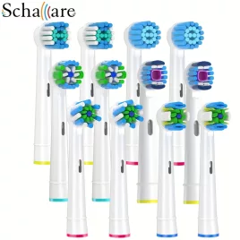   Schallcare pótlófej OB kompatibilis elektromos fogkeféhez, 12 db-os 12 db-os válogatás, fehér