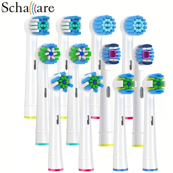 Schallcare pótlófej OB kompatibilis elektromos fogkeféhez, 12 db-os 12 db-os válogatás, fehér