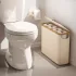 WC-papír tartó fedővel, összecsukható, helytakarékos keret, szövet végekkel - Nagy, szürke