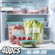 40 db újrahasználható húzózsinóros hűtőszekrény tároló frissességmegőrző zacskók, 20S+10M+10L 20S+10M+10L, 40 db