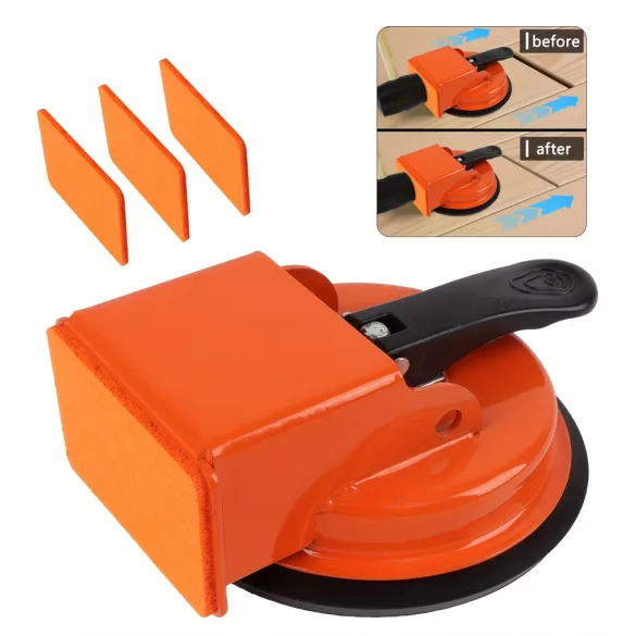 Vas szívókorongos padlóhézag-javító eszköz + 3 ütőpárna - 1 készlet (szívókorongos eszköz + 3 csapágyas alátét)