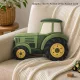 Zöld farmtraktor alakú tömött díspárna, retro rajzfilmes mintával, 2D lapos nyomattal, 40 cm - Többszínű, 40 cm