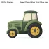 Zöld farmtraktor alakú tömött díspárna, retro rajzfilmes mintával, 2D lapos nyomattal, 40 cm - Többszínű, 40 cm