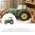 Zöld farmtraktor alakú tömött díspárna, retro rajzfilmes mintával, 2D lapos nyomattal, 40 cm - Többszínű, 40 cm
