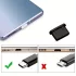 12 db fekete USB-C töltőport-porvédő sapka, puha, rugalmas és karcálló borítás