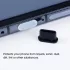 12 db fekete USB-C töltőport-porvédő sapka, puha, rugalmas és karcálló borítás