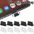 12 db fekete USB-C töltőport-porvédő sapka, puha, rugalmas és karcálló borítás