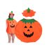 Tök jelmez álca Halloween-ra - gyerek és felnőtt méretben, aranyos narancssárga tök designnal, kiegészítőkkel.