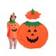Tök jelmez álca Halloween-ra - gyerek és felnőtt méretben, aranyos narancssárga tök designnal, kiegészítőkkel.