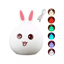   Gyerekek éjjeli lámpa nyuszi érintésérzékeny RGB világítással