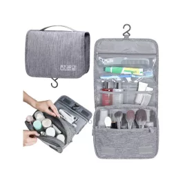   Sminktároló utazó fürdőszobai szervező - praktikus tárolás, utazáshoz ideális, könnyen felakasztható