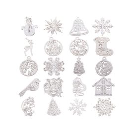   Fa karácsonyfadíszek 20 darab díszítő elem gömbök ékszerek
