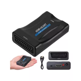   Scart to HDMI  AV Euro Full HD Átalakító - Converter Adapter - 1080p Átvitel - Kompatibilis TV-vel és Monitorral