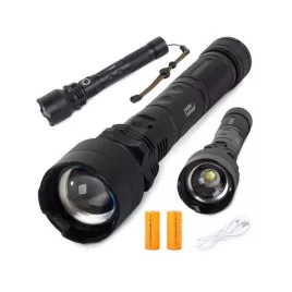   Erős taktikai LED zseblámpa XHP50 zoom USB csatlakozással.