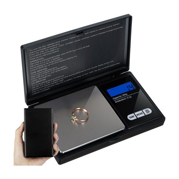 Zsebmérleg 500 x 0,1 g lehajtható fedéllel 23573