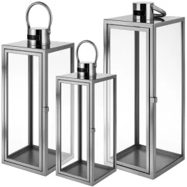 Ruhhy ezüst lámpások 38/49/63 cm, 3 db-os készlet