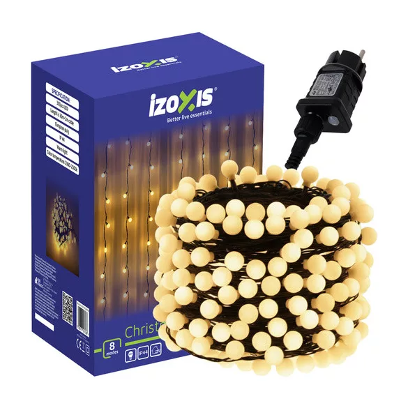 Izoxis karácsonyi gömb fényfüzér 300LED 30m 26264