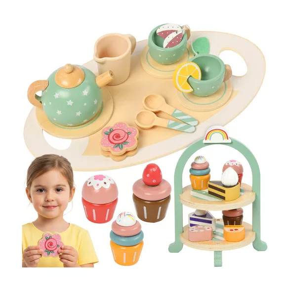 Kruzzel gyermek teáskészlet tortaállvánnyal 26418