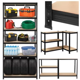 Iso Trade fekete tárolóállvány 222x100x45 Bigstreen