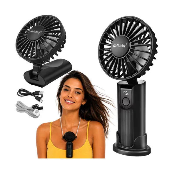 Ruhhy mini fekete kézi ventilátor