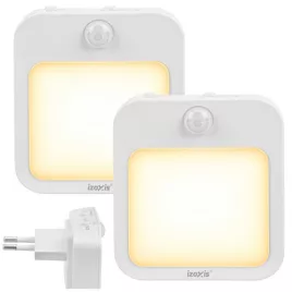 Izoxis LED éjjeli lámpa mozgásérzékelővel, 2 db