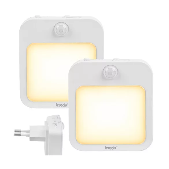 Izoxis LED éjjeli lámpa mozgásérzékelővel, 2 db